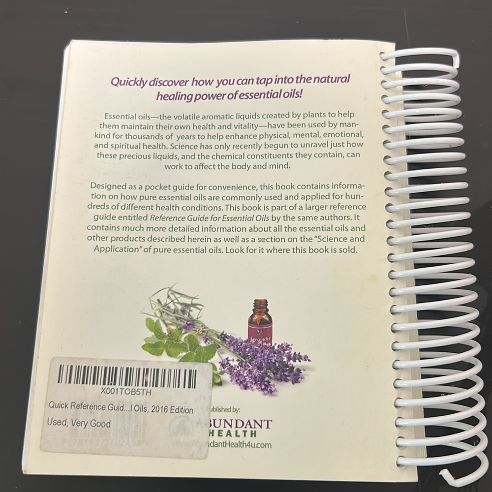 Quick Reference Guide for Using Essential Oils 2016 Paperback Spiral Bound. - Picture 3 of 4